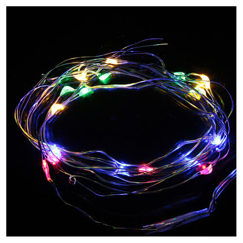 Luces de Navidad 20 LED tipo gota multicolor con baterías y cable a vista 1