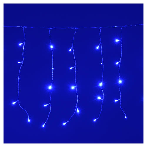 Cortina de luces de Navidad 160 LED azules para exterior 2