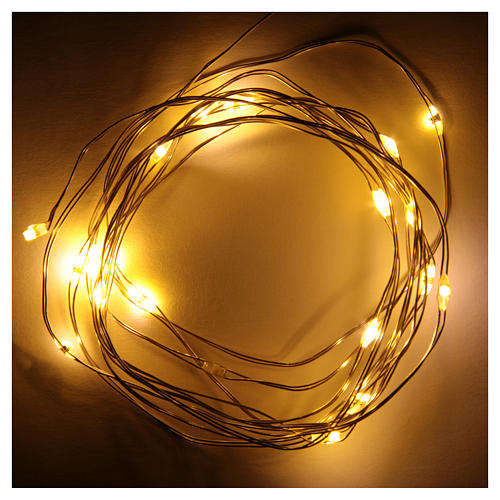Luces de Navidad 20 LED blanco cálido cable de cobre sin aislamiento para interior 2