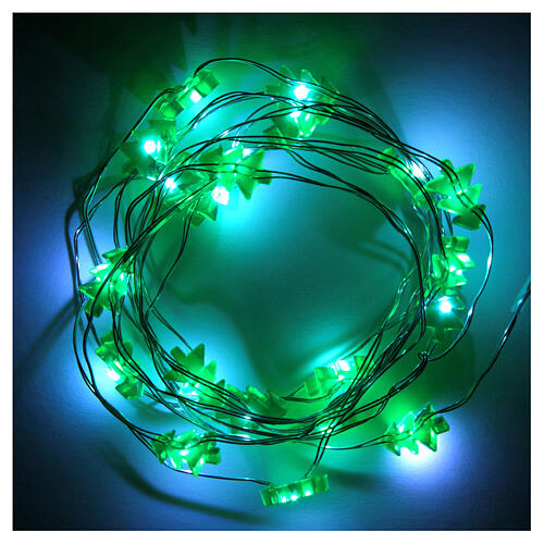 Weihnachtslichter, 20 LEDs auf Draht, grün Innengebrauch, mit Batterien 2