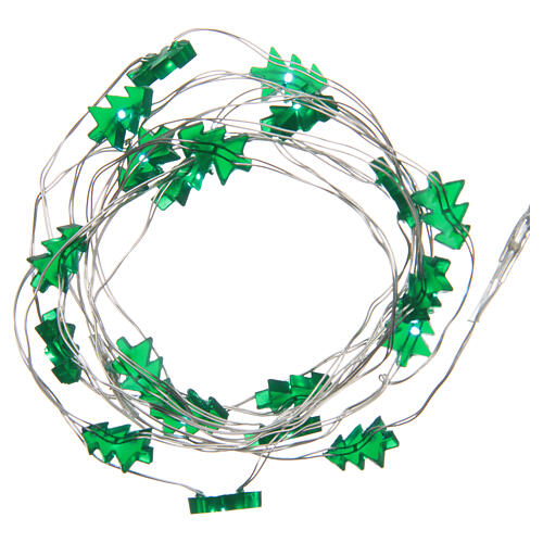 Weihnachtslichter, 20 LEDs auf Draht, grün Innengebrauch, mit Batterien 3