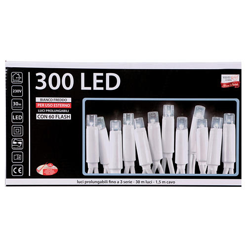 Pisca Pisca Luzes de Natal 300 lâmpadas LED Branco Frio para Exterior 5
