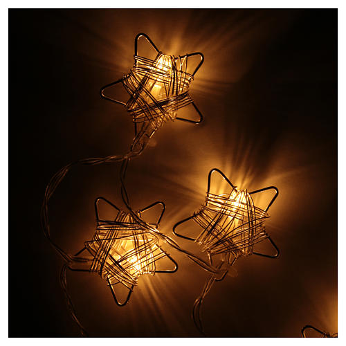 Christmas fairy lights, 10 stars warm white colour for indoors 2