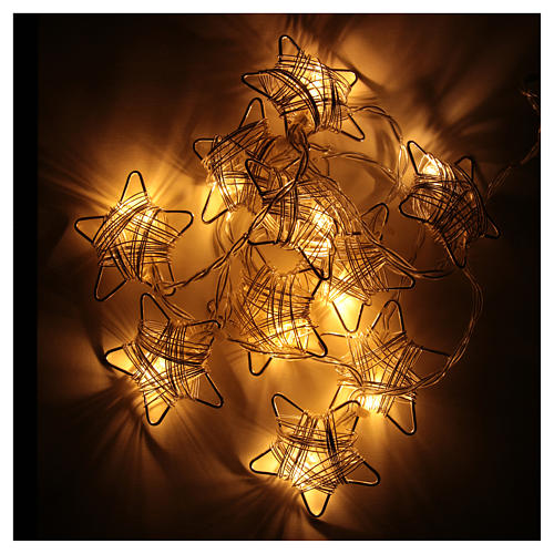 Christmas fairy lights, 10 stars warm white colour for indoors 3