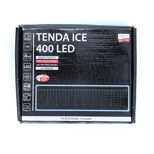 Christmas lights, LED curtain, 400 LED, cold white, for outdoor use 3