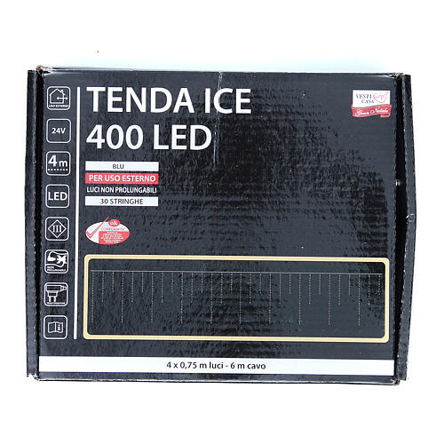 Christmas lights, LED curtain, 400 LED, blue, for outdoor use 4