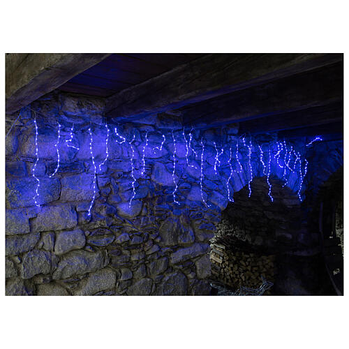 Cortina de luces de Navidad 400 LED azules tipo Ice para exterior 1