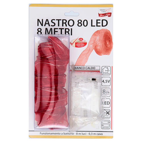 Lampki choinkowe 80 led kolor czerwony 4