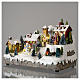 Villaggio natalizio con pupazzo di neve in movimento 25x35x15 cm s3