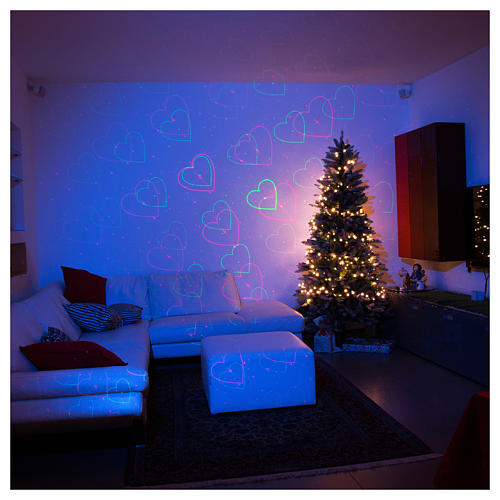 Christmas lights laser projector for indoor silver with heart decorations 3