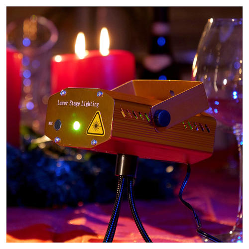 Proyector Laser Luces de Navidad dorado de temática corazones para uso interior 2