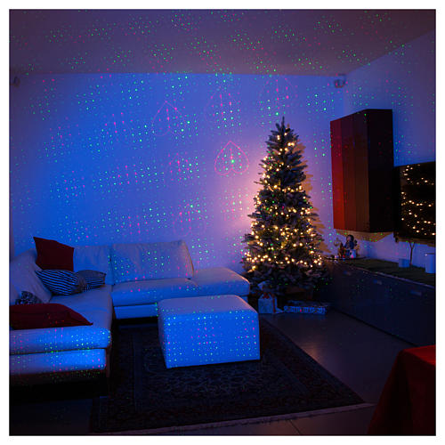 Projecteur laser éclairage de Noël couleur or thème coeurs pour intérieur 1
