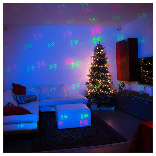Christmas laser lights projector blue with Christmas decorations for interiors 3