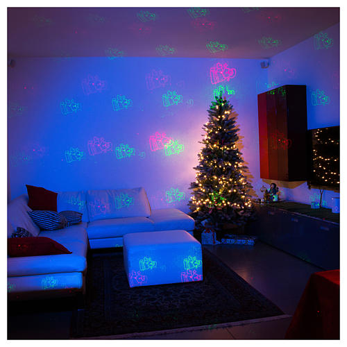 Christmas laser lights projector blue with Christmas decorations for interiors 4