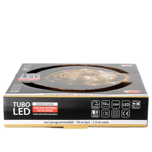 Luce natalizia tubo led bianco caldo 10 mt programmabile esterno 4