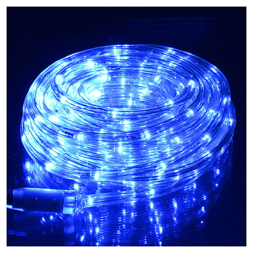 Luz navideña tubo LED azul 10 m programable exterior 2