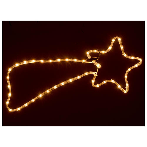 Decoración navideña estrella cometa 64 luces uso interno 65x30 cm 2