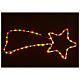Decorazione natalizia stella cometa 64 luci multicolor per interno 65x30 cm s2