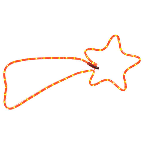 Decoración estrella cometa roja 64 luces para interior 65x30 cm 1