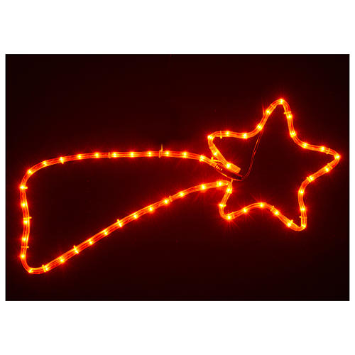 Décoration Noël comète rouge 64 lumières pour intérieur 65x28 cm 2