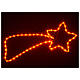 Enfeite luminoso de Natal cometa 64 luzes vermelhas para interior 65x30 cm s2