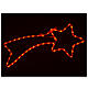 Décoration Noël comète 36 leds rouge pour extérieur 65x28 cm s2