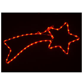 Luci di Natale: Decorazione stella cometa 36 led rossi per esterno 65x30 cm