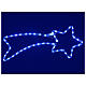 Decoración estrella cometa 65x30 cm led 36 azul para exterior s2