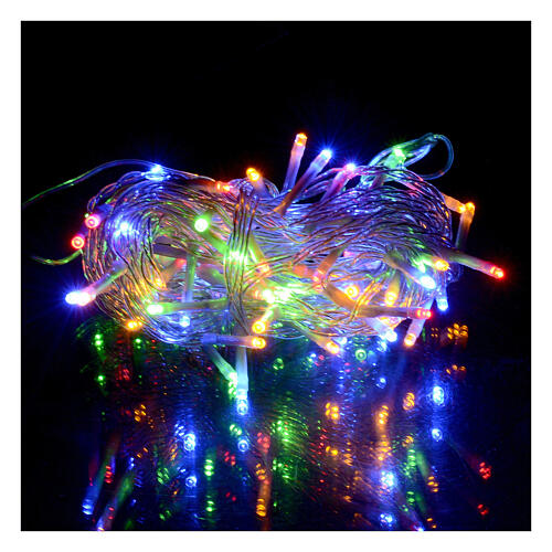 Chaîne lumières Noël 80 leds multicolores minuteur piles extérieur 1