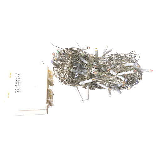 Chaîne lumières Noël 80 leds multicolores minuteur piles extérieur 3