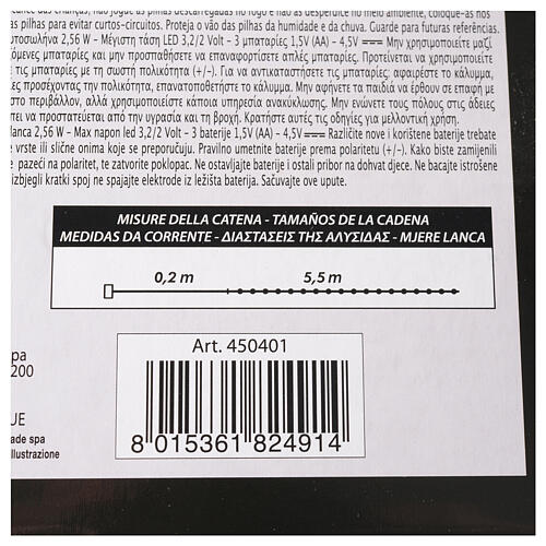 Catena luci Natale 80 led multicolor batteria timer esterno 5