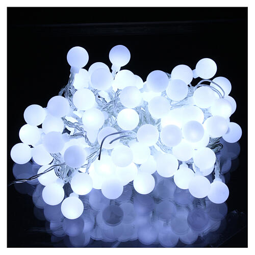 Clear string lights battery operated 10 cm 100 white cold LEDs