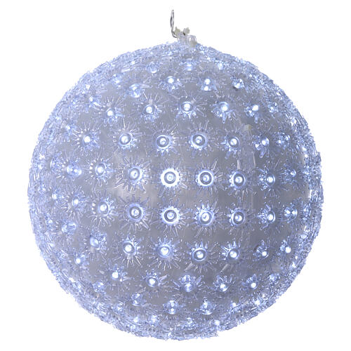 Enfeite luminoso bola 20 cm Leds branco frio interior e exterior 2