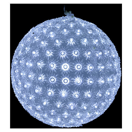 Christmas light sphere 20 cm led cold white internal and external 1