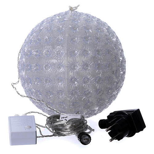 Christmas light sphere 20 cm led cold white internal and external 4