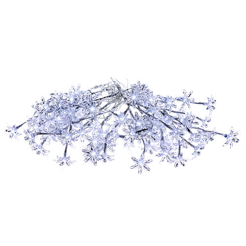 Guirlande fleurs transparentes 100 led blanc froid intérieur extérieur 4