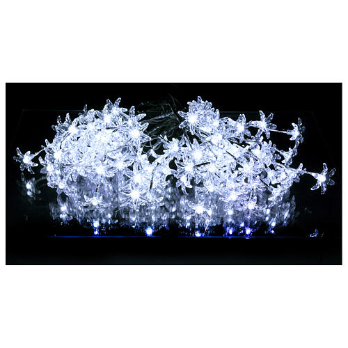 Luci Fiori Trasparenti 100 led bianco freddo interno esterno 1