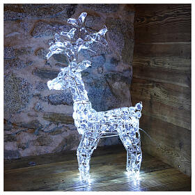 Diamond reindeer 80 leds ice white for external and internal use