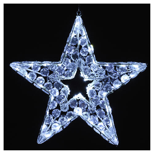 Luz Navideña Estrella LED blanco hielo interior exterior 1