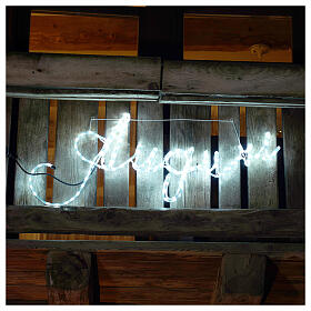 Illuminated writing Good Wishes 168 led lights cold white for internal and external use