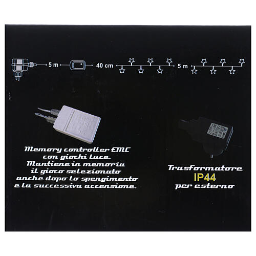 Światełka z gwiazdkami 100 LED biały, do wnętrz i na zewnątrz 6