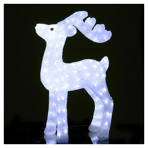 Decoro natalizio Renna 200 Led bianco ghiaccio interno esterno 1