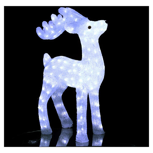 Decoro natalizio Renna 200 Led bianco ghiaccio interno esterno 2
