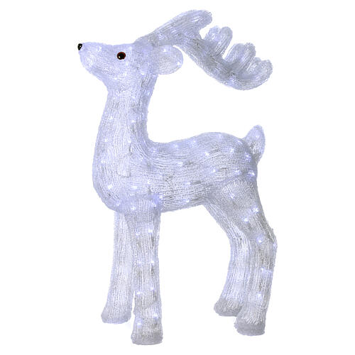 Decoro natalizio Renna 200 Led bianco ghiaccio interno esterno 3