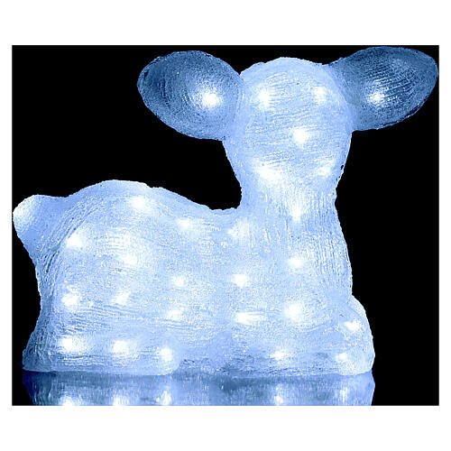 Decoración navideña Ciervo 60 LED blanco hielo interior exterior 4