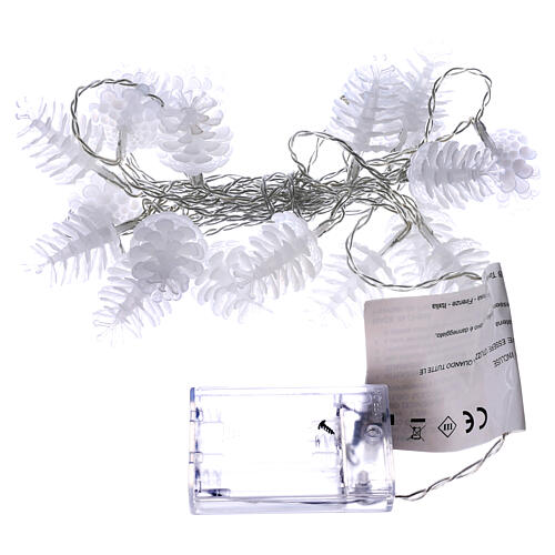 Światełka na choinkę,  z 20 białymi szyszkami, efekt lodu 4
