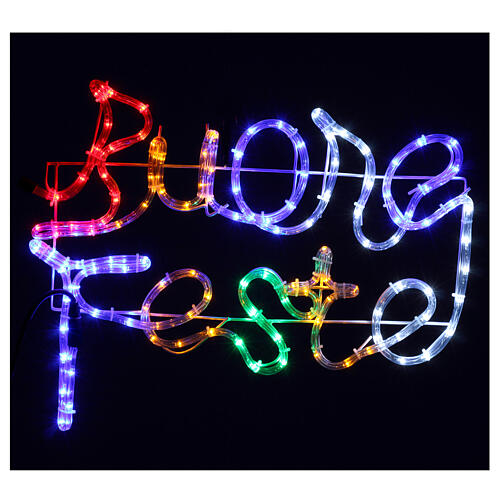 Luz navideña Buone Feste 120 led multicolor exterior interior 1