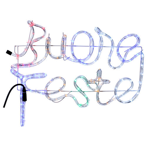 Luz navideña Buone Feste 120 led multicolor exterior interior 2