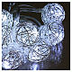 Luces Esferas ovillo metal 10 led Blanco hielo uso interno s2