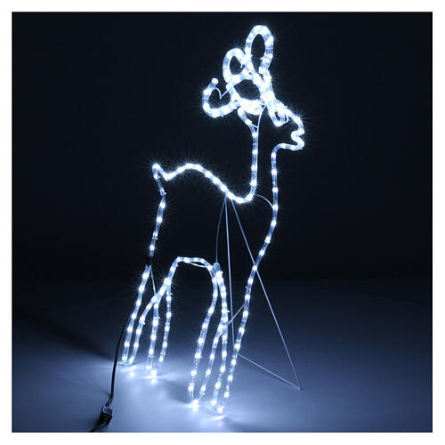 Bright reindeer 168 leds ice white 100 cm internal and external use 4